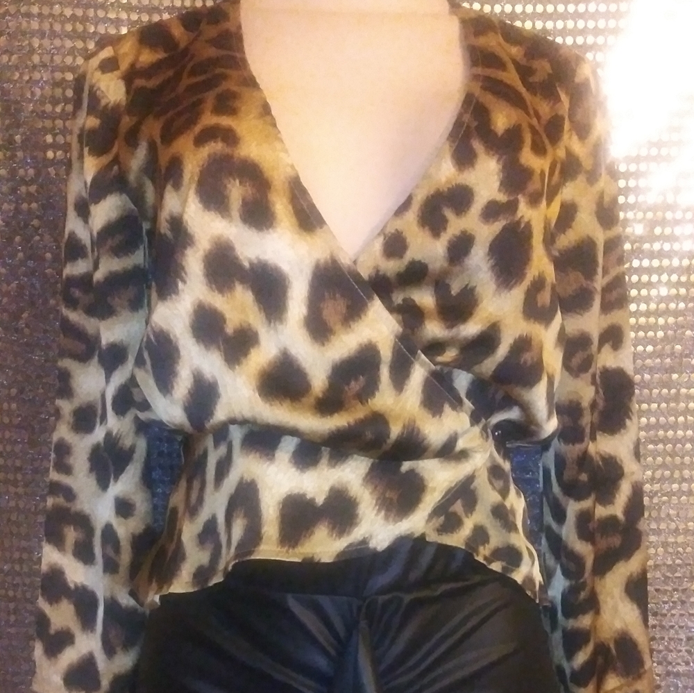 Fashion Nova Silky Animal Print Top